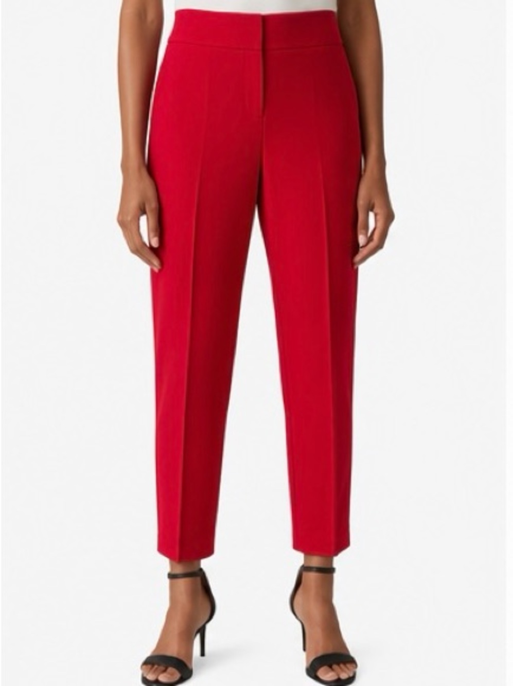 Kasper Red Ponte Knit Ankle Pants | Size 10 | New With Tags